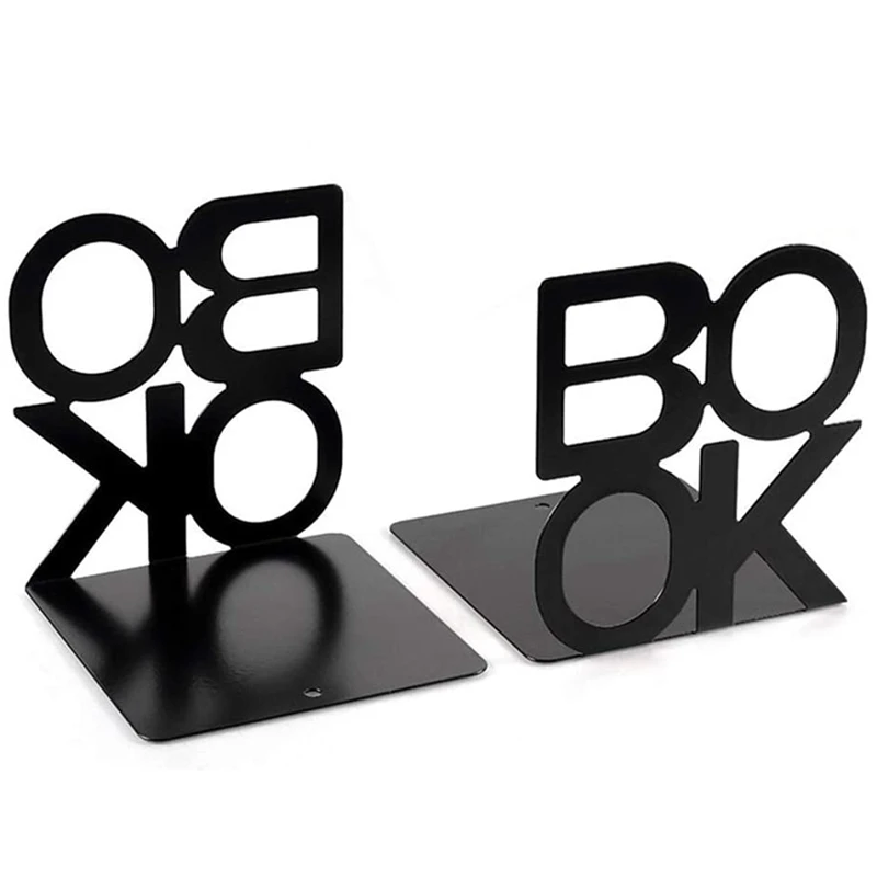 

Bookend Book Organizer Cute Fashion Book Style Nonskid Library School Office Home Study Metal Bookend Art Bookend 1 Pair