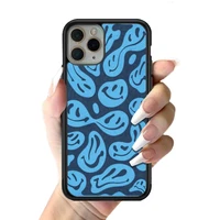 blue trippy smiley face phone case for iphone 12 mini 11 pro 13 max x xr 6 7 8 plus se20 high quality tpu silicon cover