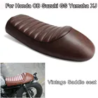 Мотоциклетное седло Cafe Racer Hump, наволочка с держателем, кронштейн, коричневый, кофейный, для Honda CB, для Suzuki GS, для Yamaha-XJ