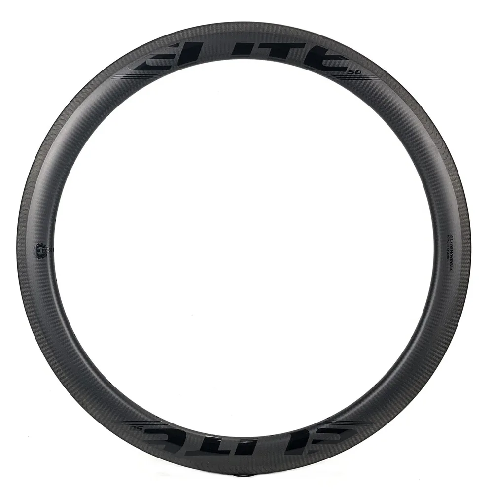ELITEWHEELS 700c дорожный велосипед 50 мм обод из углеродного волокна 3K Twill отделка A1