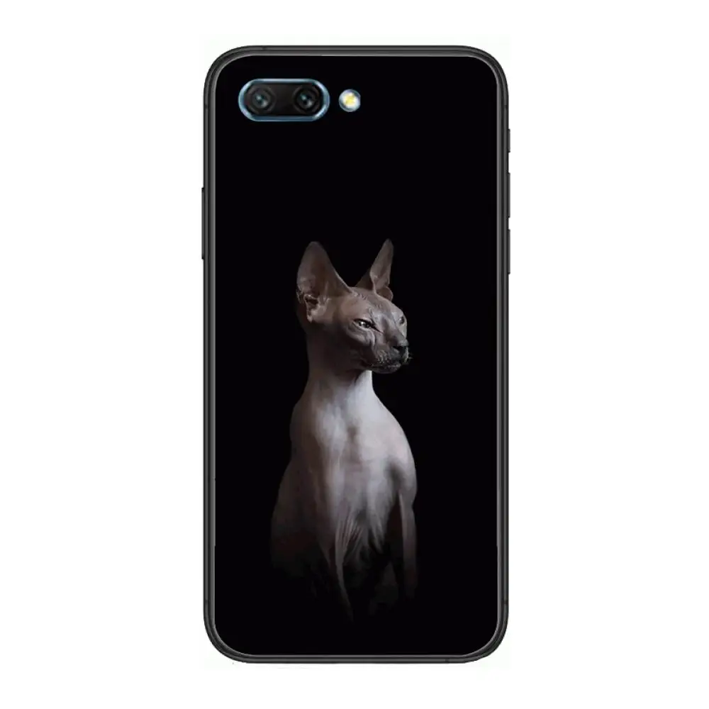 

Sphinx cat Sexy Case clear Phone Case For Huawei Honor 10 9 8 7 N Pro Lite A C RU Black Etui Coque Hoesjes comic fashion