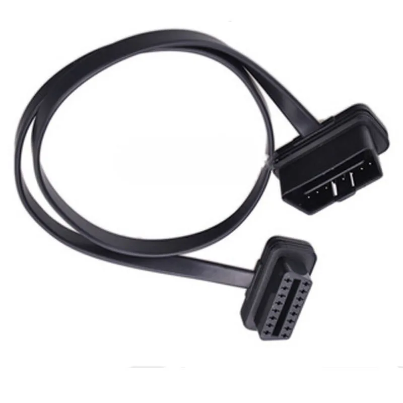 OBD инструмент Плоский + тонкий как лапша 150 см 2 OBDII OBD2 16-контактный штекер-гнездо