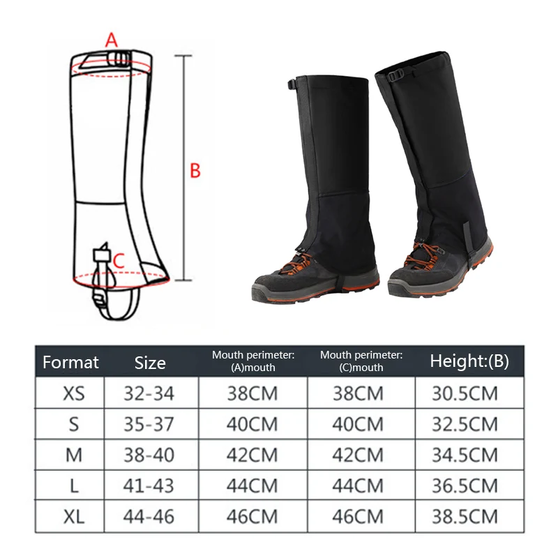 

2020 New Outdoor Skiing Camping Hiking Climbing Waterproof Snow Legging Gaiters for Men and Women Trekking Ski Legging
