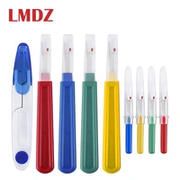 lmdz 9pcs seam ripper stitch unpicker with plastic handle thread cutter diy sewing remover combination cross embroidery tools