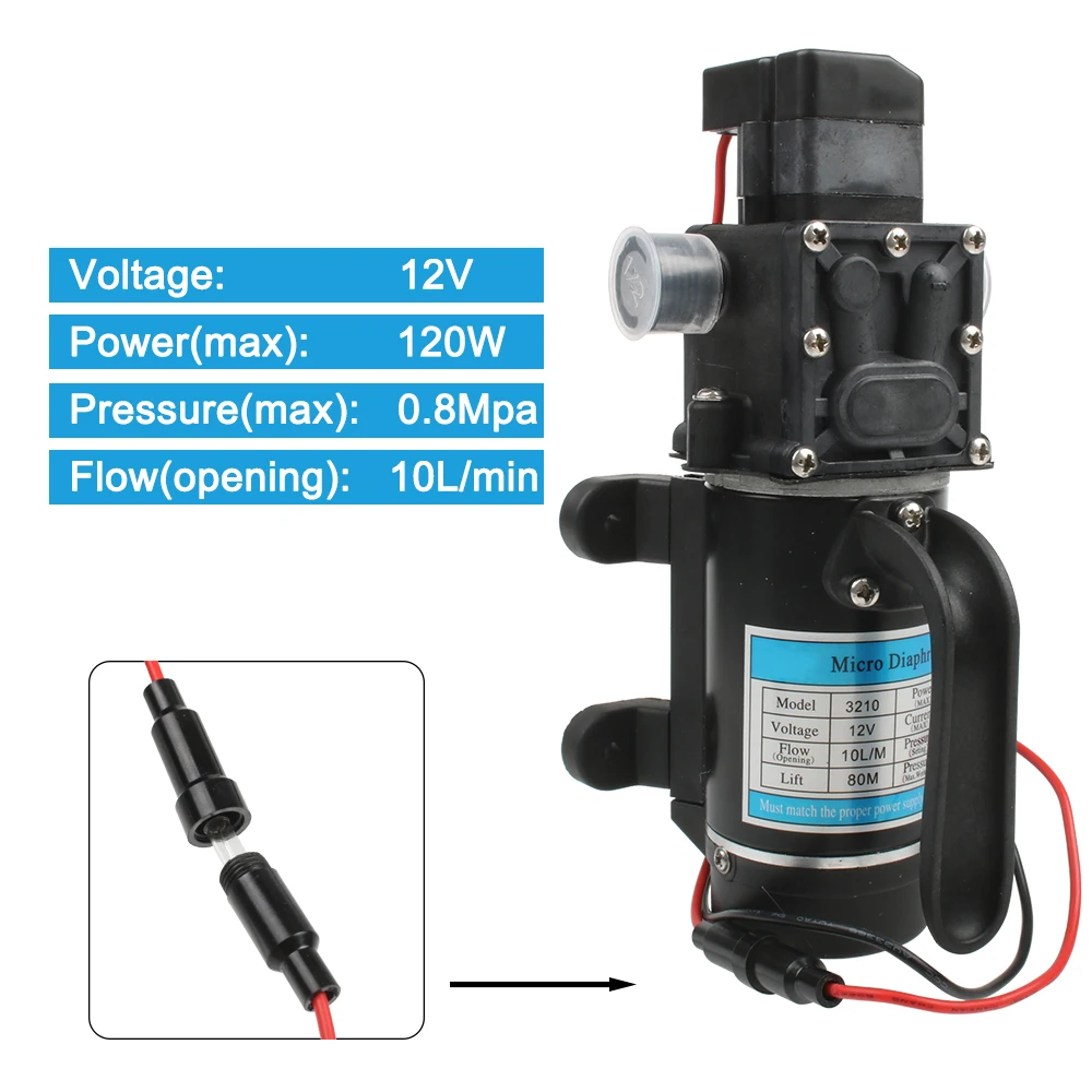 Мембранный Водяной микро-насос DC12 В 24 120 Вт автоматический переключатель водяной