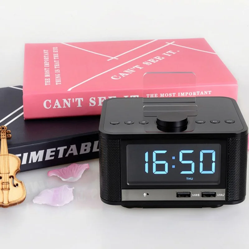 Bluetooth speaker 4.2 and FM radio control wireless alarm clock bass direct charging through USB MP3 player TF |