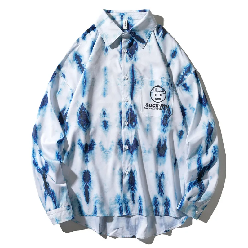 

Trendy men's shirt latest 2020 autumn winter plus size long-sleeved shirt streetwear hip-hop style loose plus size casual shirt
