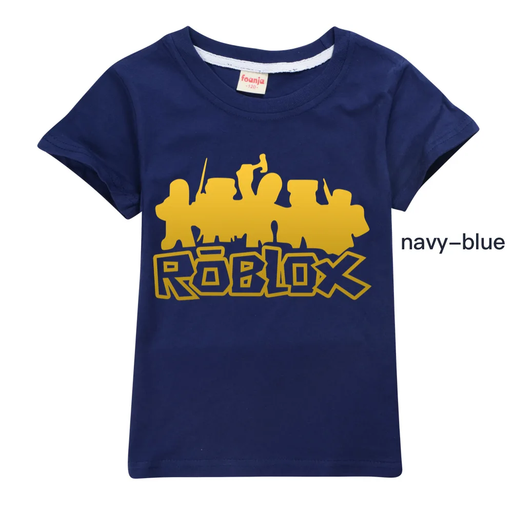 Детская летняя футболка robloxing для косплея мальчиков голубая с 3D принтом уличная