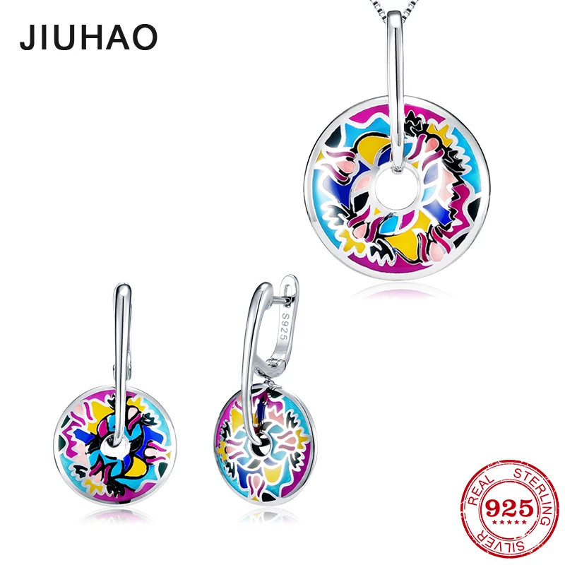 Женский комплект ювелирных изделий из серебра 925 пробы с подвесками и