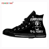 corrosion of conformity music fans heavy metal band logo personalized shoes light breathable lace upcanvas casual shoes