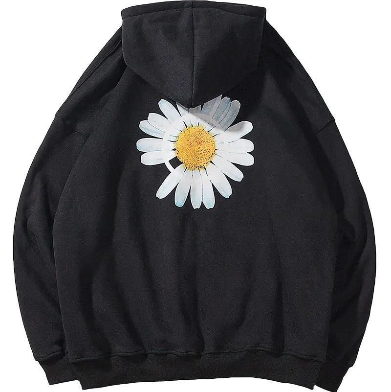 

Korean Version All-around Loose Coat Daisy Print Lazy Wind Top Oversized Harajuku Style Hoodie Plus Size Winter Sweatshirt Ins