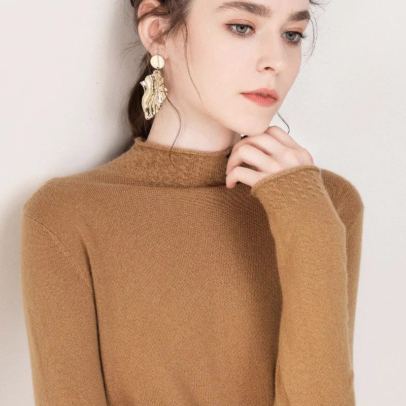 

Female print knitted solid long sleeves soft slim jumper casual fashion ladies elasticity pullover