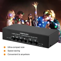 4 in 2 out audio switcher audio signal selector distributor splitter box with banana jacks independent control switch