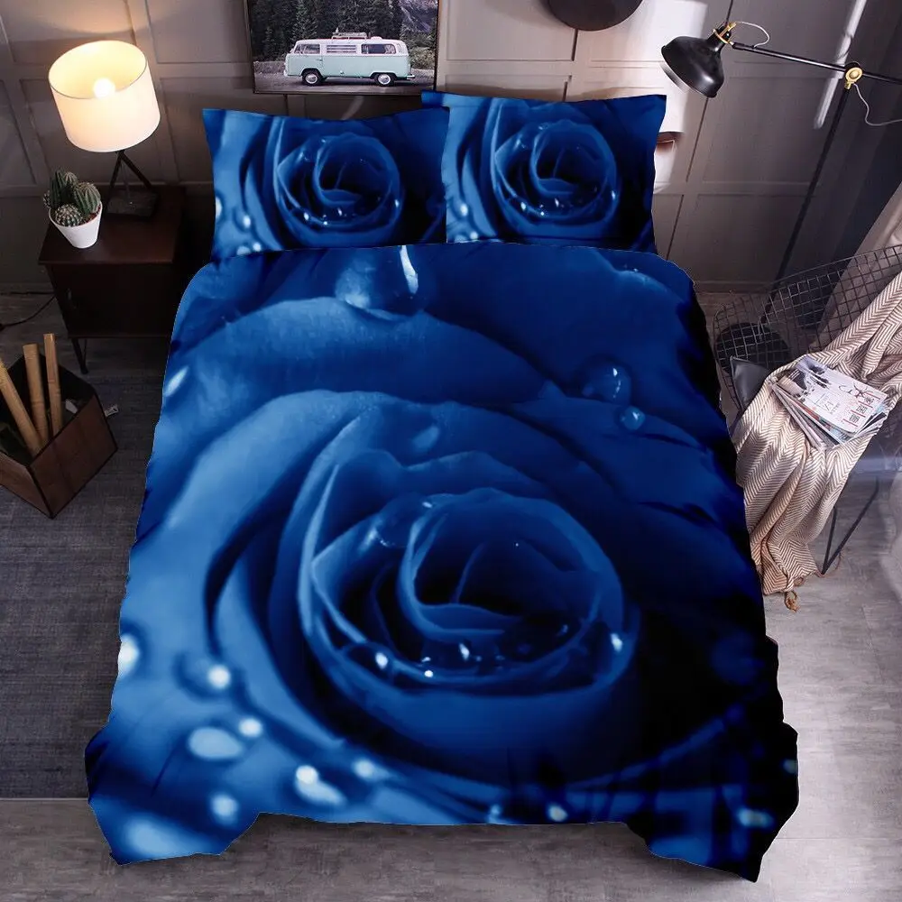 SOFTBATFY Flower Rose Bedding Set 3D Polyester Duvet Cover Single Double Twin Queen King Size Dropshipping | Дом и сад