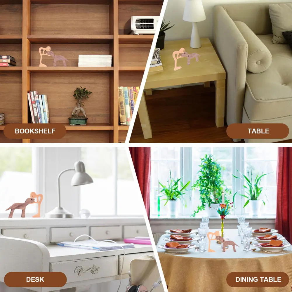 

1 Set of Wooden Carving Artware Household Adornments Office Desktop Ornament