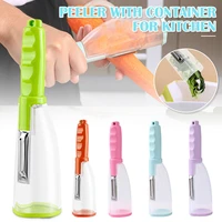 multifunctional peeling knife storage type storage tube anti splash fruit vegetable peeler supplies household kitchen tools