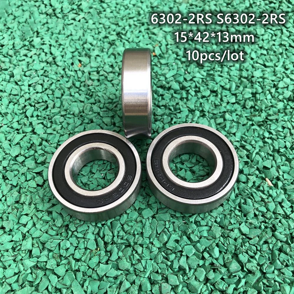 10 шт./лот шарикоподшипник с глубоким желобом из нержавеющей стали 6302 S6302 2RS