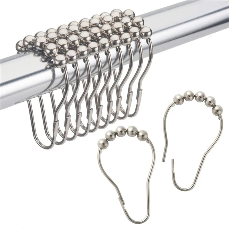 12 шт. серебристые занавески для душа из нержавеющей стали | Дом и сад