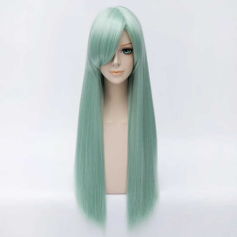 Anime The Seven Deadly Sins Elizabeth Liones Cosplay Wigs Long Straight Light Green Party Carnival Synthetic Hair Wig + Wig Cap