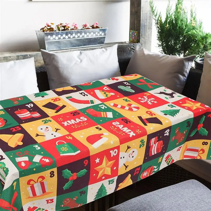 

1 шт. Рождественская скатерть, красочный домашний коврик для стола, скатерть для стола, товары для рождественской вечеринки