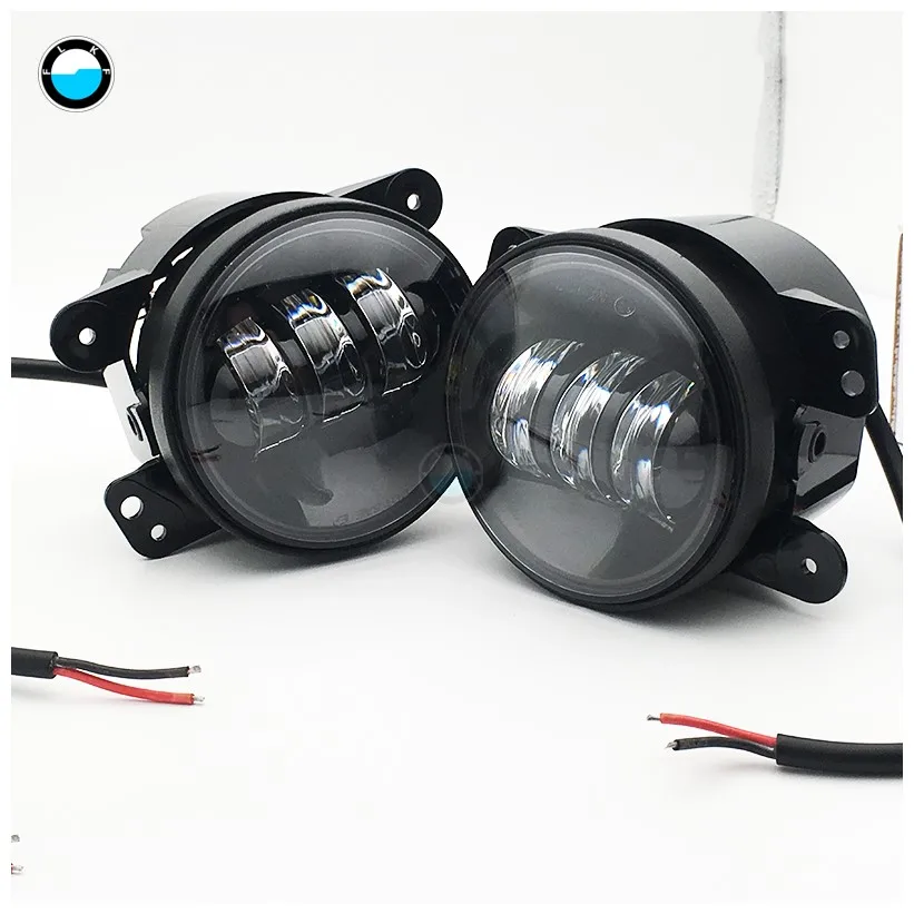 black A 2X" дюймовые круглые светодиодные противотуманные фары для внедорожных противотуманных фар для Jeep Wrangler Jk Dodge hummer H1 H2 - Цвет: black A