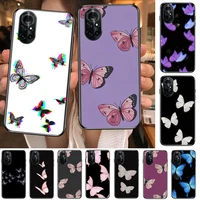 beautiful butterfly pattern clear phone case for huawei honor 20 10 9 8a 7 5t x pro lite 5g black etui coque hoesjes comic fas