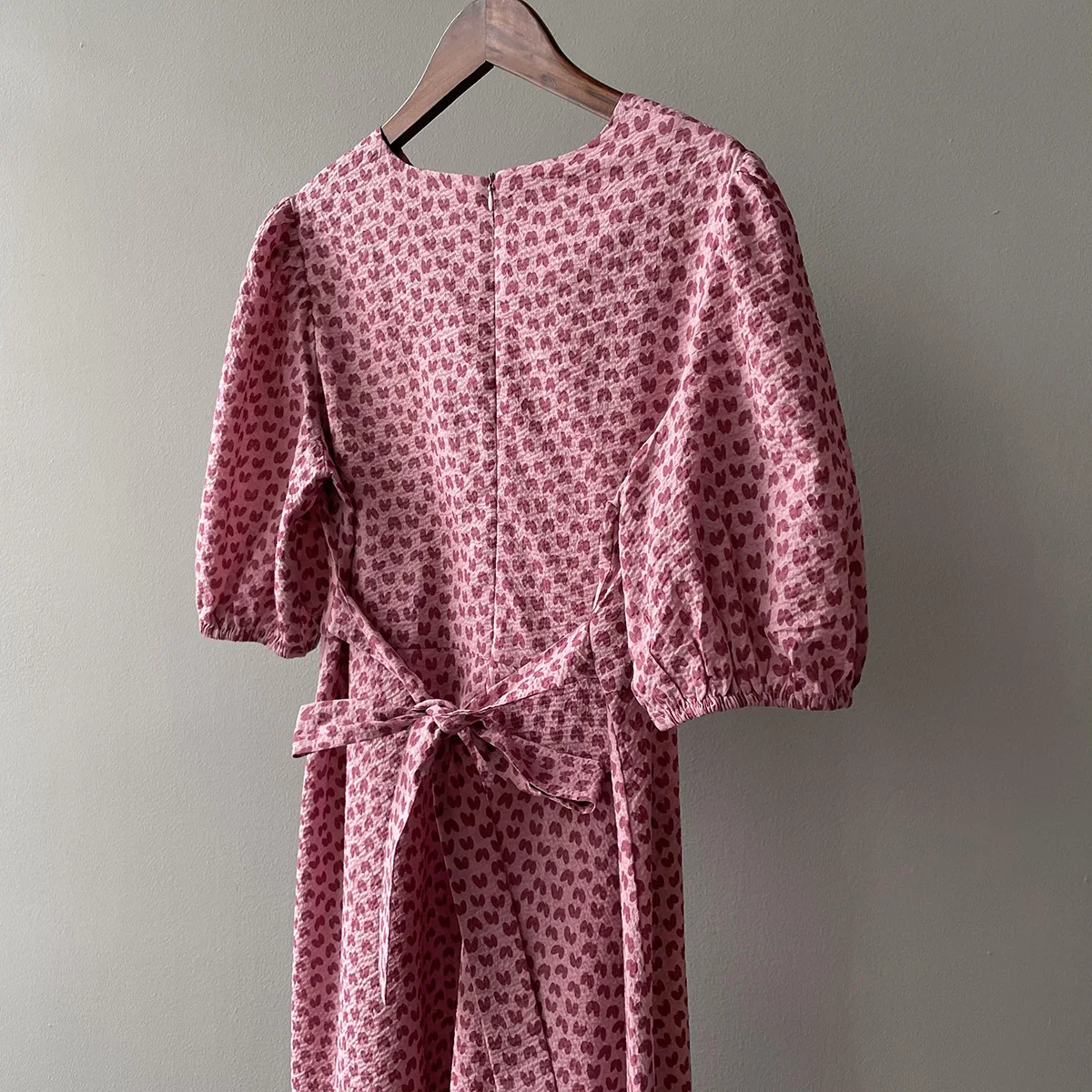 

Nice Women Summer Dress Short Sleeve Heart Print Loose Style Women Dress Blet Design Vestidos Boho Women Vacation Floral Dress