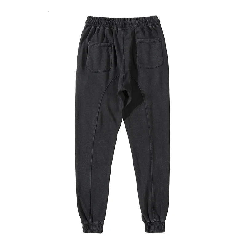 

High Street Washed Retro Mens Sweatpants Oversize Pockets Elastic Wasit Loose Casual Sweat Pants Hip Hop Baggy Trousers