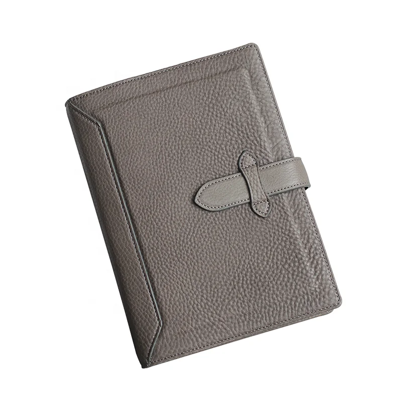 

genuine leather A5 business portfolio 6 ring binder file holder