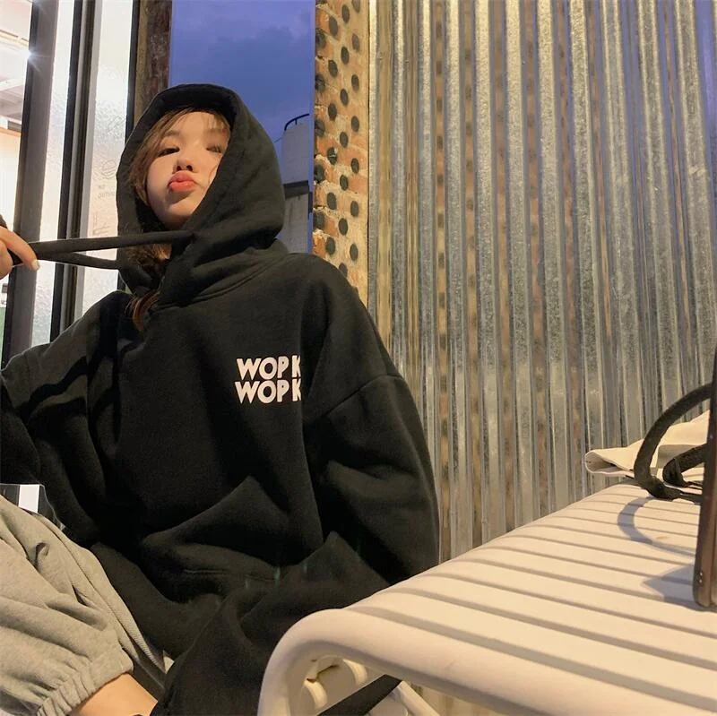 Женский свитер с капюшоном зеленый плюшевый Свободный Длинный пуловер средней