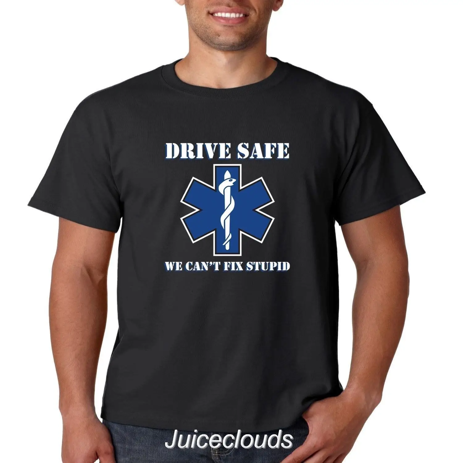 

EMT T Shirt Safe We Cant Fix Stupid Paramedic EMS Rescue s Tee
