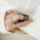 Женские регулируемые кольца в стиле ретро, серебристые медные хипстерские кольца неправильной формы в стиле минимализма, Изящные Ювелирные изделия в подарок
