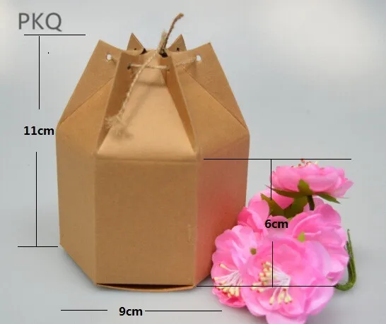 20 шт. креативная бумажная Подарочная коробка коричневая крафт-бумага