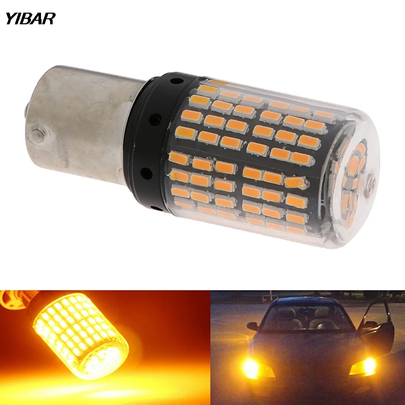 

1x Yellow 1156 1095 1141 P21W BA15S 7506 LED 3014 144-SMD Turn Signal Light