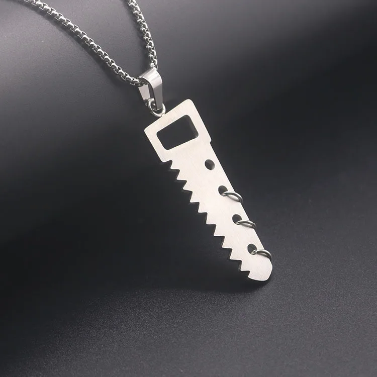 

men's necklaces women hip hop pendant stainless steel Saw men necklace chain pendant woman accessories fashion jewelry the neck