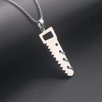 mens necklaces women hip hop pendant stainless steel saw men necklace chain pendant woman accessories fashion jewelry the neck