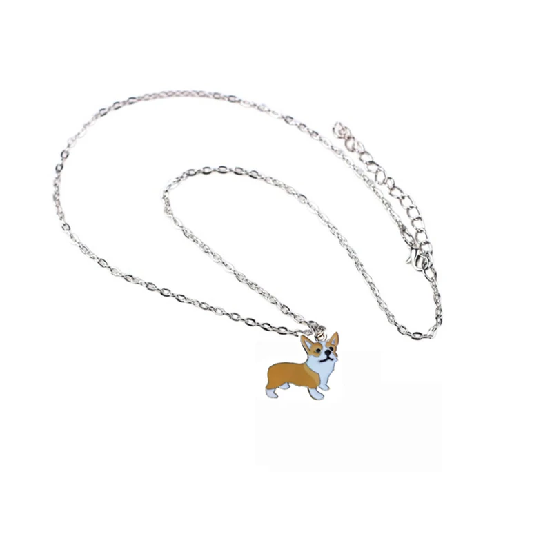 Милый вельш корги картина ожерелье с подвеской для собак брелок любимчик лучший