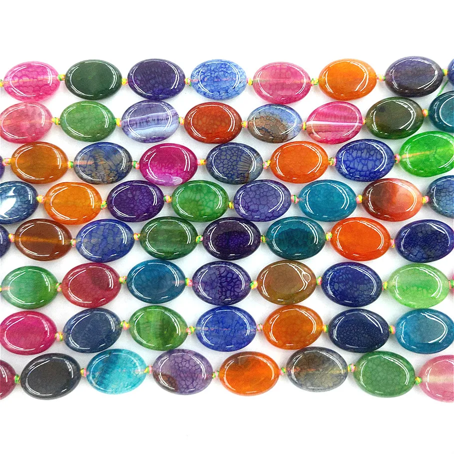 Natural Stone Agates Beaded Women Jewelry Making Veins Oval-shaped Piece Mixcolor Loose Beads DIY Bracelet Necklace Accessories | Украшения