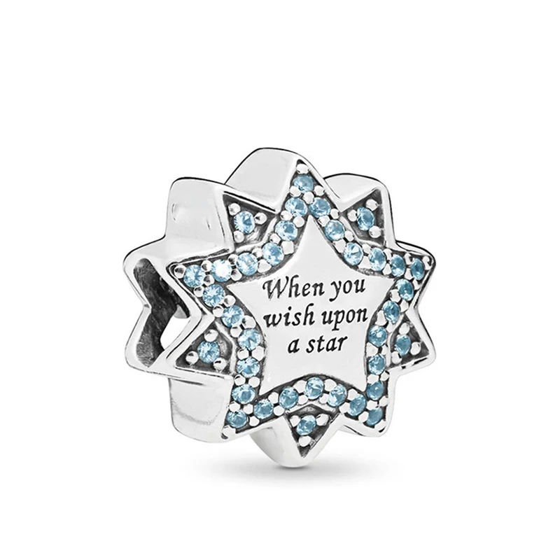 Женский браслет с голубыми кристаллами и звездами Модный Оригинальный буквенным