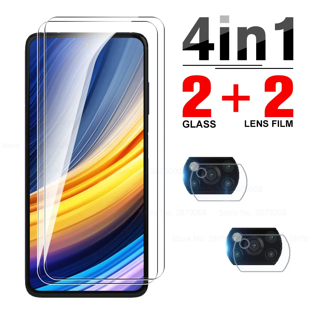 Защитное стекло 4 в 1 для камеры Xiaomi Poco X3 Pro NFC, защита экрана XIOMI Poco X3 X 3 Pro X3pro nfs, закаленное стекло 6,67 дюйма