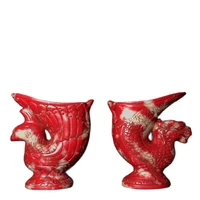 china old beijing old goods chicken blood stone dragon cup and phoenix cup