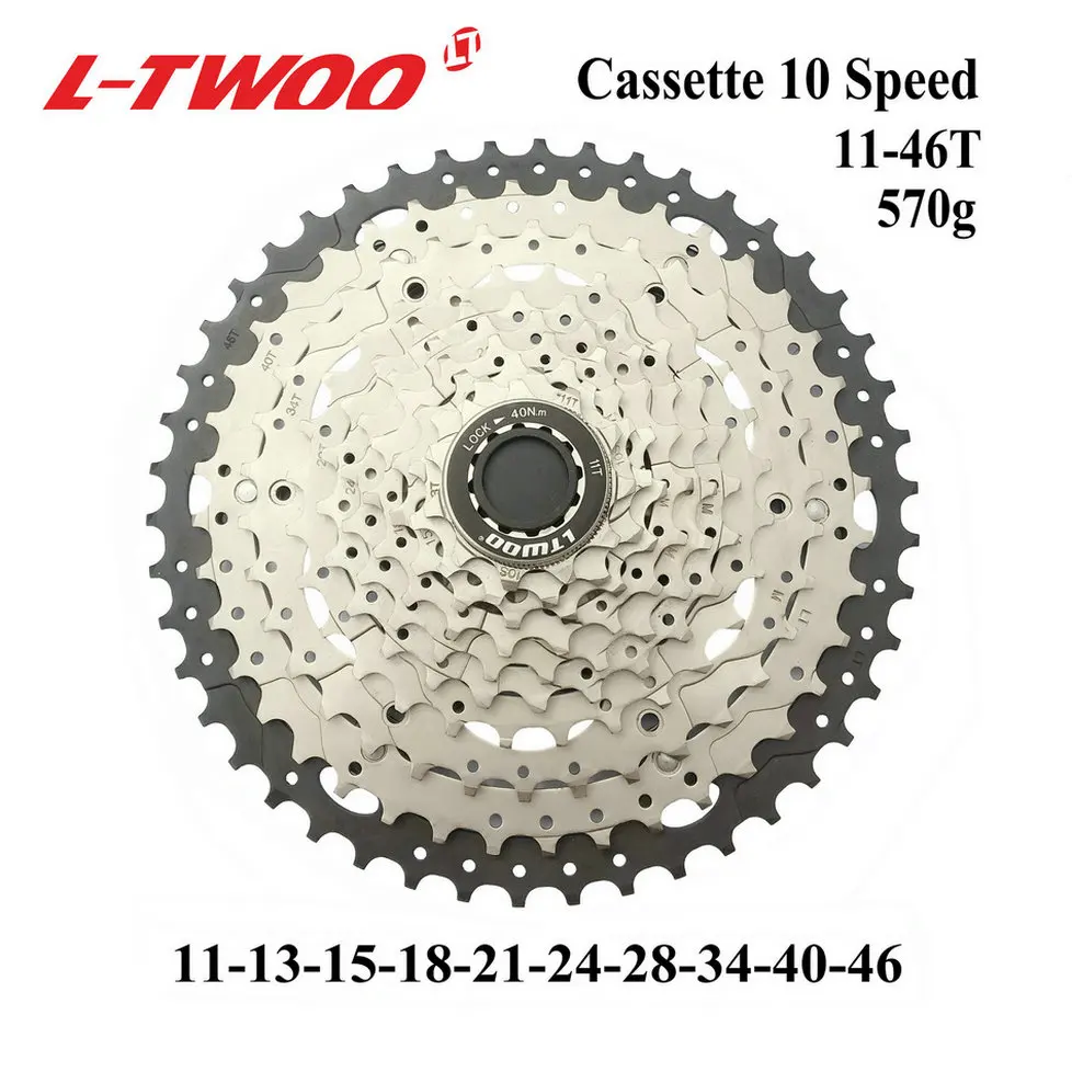 LTWOO 10S 11-46T LTWOO zracing велосипедная кассета 9 10 11 12 скоростей MTB велосипед freewheel 11-36 T/11-42 T/46 T/11-50 T/11-52 T для ALIVIO/DEORE/SLX /XT - Цвет: LTWOO 10S 11-46T