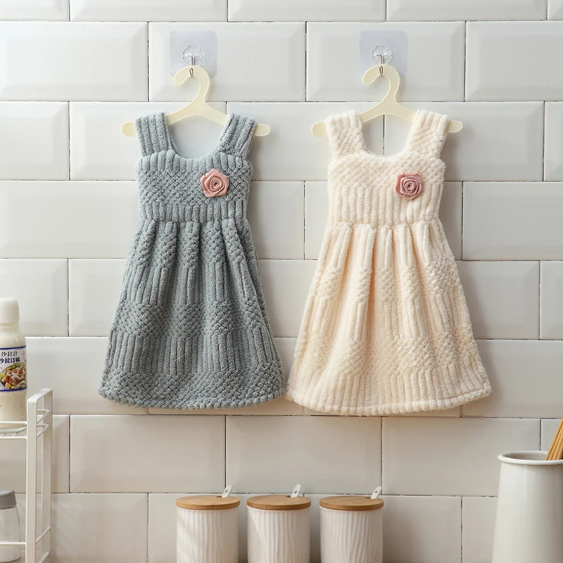 Милая Толстая искусственная кожа с вешалкой кухонная тряпка для мытья посуды