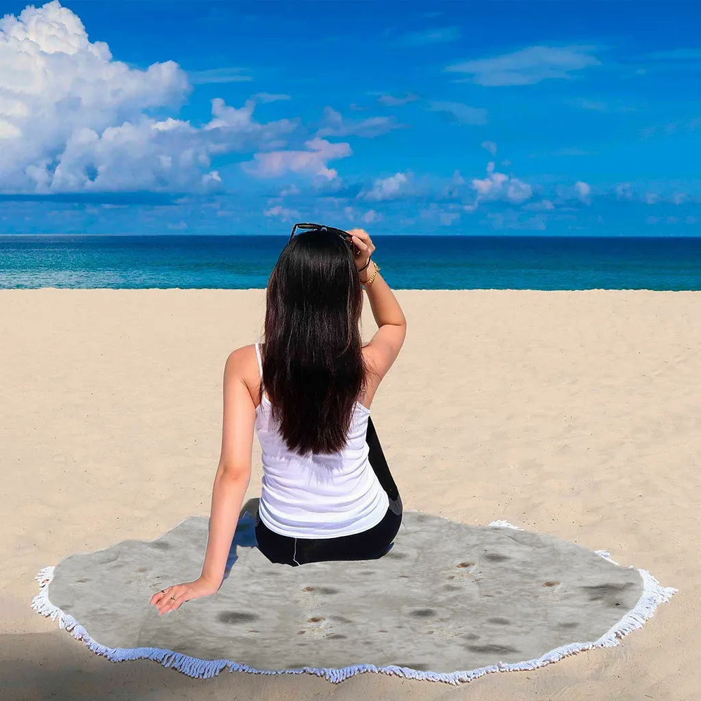 Ouneed пляжное полотенце с принтом печенья пиццы круглые пляжные полотенца