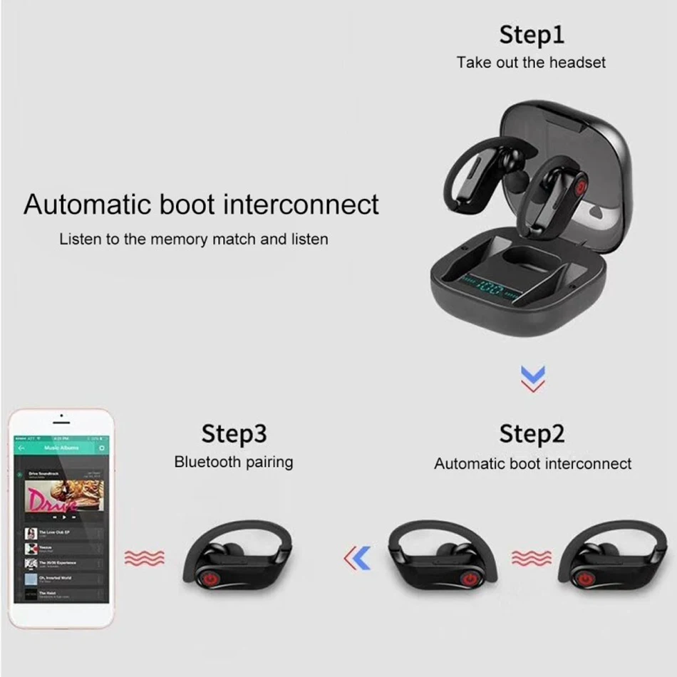 Q62 Tws беспроводные Bluetooth наушники спортивные Bluetooth наушники водонепроницаемые наушники Bluetooth для бега гарнитура с микрофоном Подходит для iphone samsung huawei Xiaomi