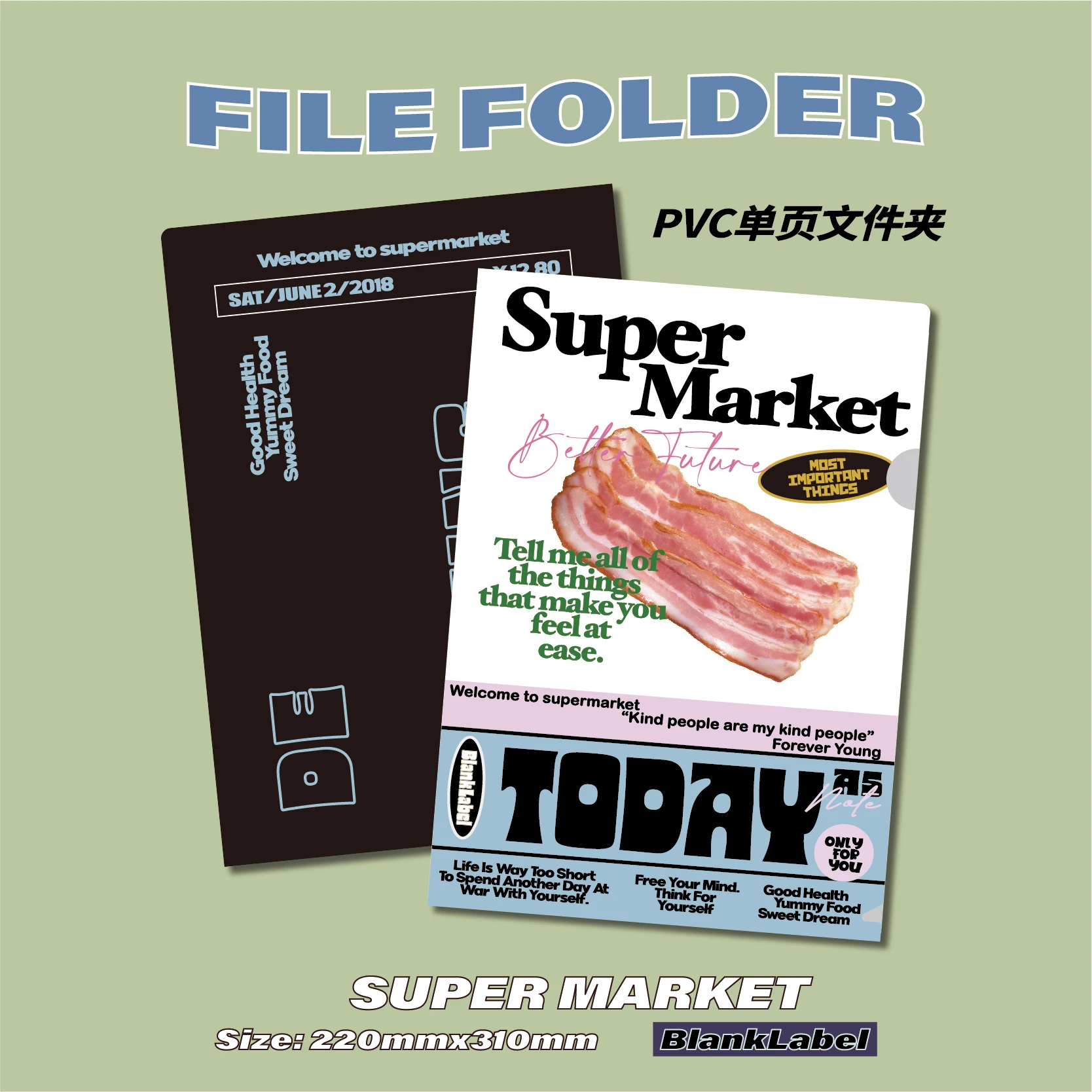 Ретро постер стиль INS девчачье ПВХ утолщенный L-тип A4 одностраничная папка