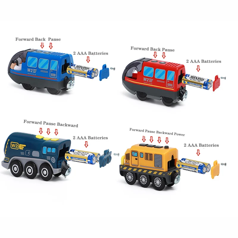 Locomotora con bater&iacute;a para ni&ntilde;os y ni&ntilde;as, tren el&eacute;ctrico tipo bala con motor potente, apto para pista de madera, regalo-5