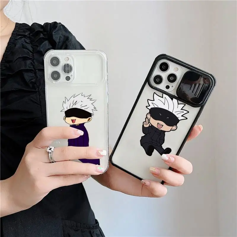 

Jujutsu Kaisen anime cute cartoon Phone Case For iPhone 12 11 8 7 se 2020 mini pro X XS XR MAX Plus Transparent Camera