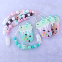 2020 newborn pacifier clip for baby gift new baby products silicone teether toy and soother pacifier holder clip chain