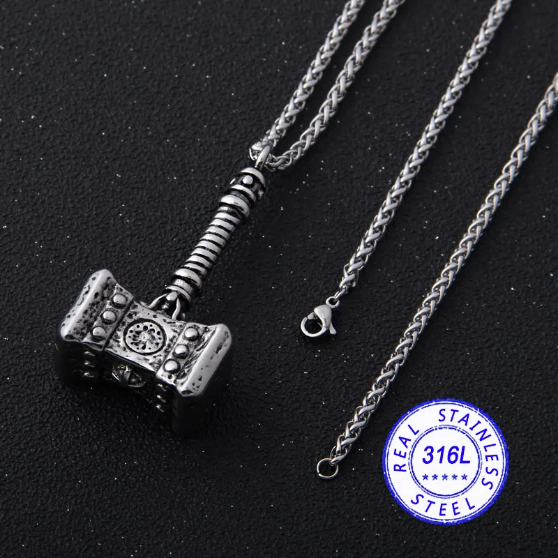 Yage 316L нержавеющая сталь Викинг norский Odin Thors Mjolnir Hammer мужчины от Quake ожерелье кулон